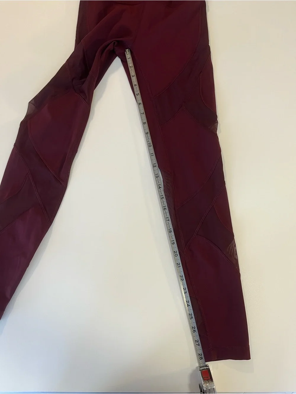Lululemon Wunder Under High-Rise Tight 28” Mesh Garnet Burgundy Leggings Size 6